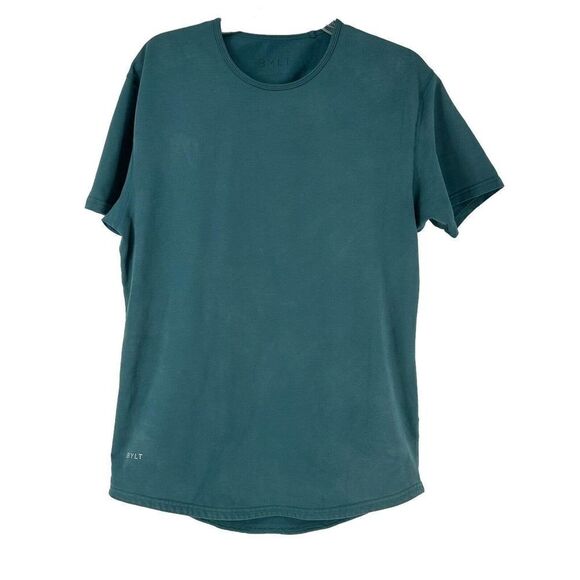 BYLT Drop Cut Lux Shirt Mens Size M Green Bodybuilding T-Shirt Gym Short Sleeve - Picture 1 of 7